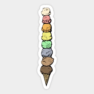 Giant Rainbow Ice Cream Cone Sticker